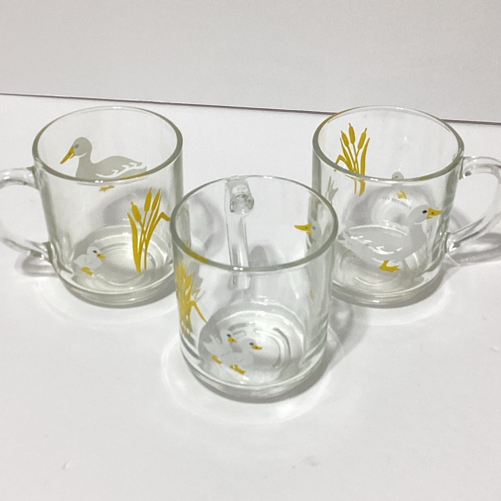 Duck Glass Mug Lot of 3 Carlton 1983 Uminarc
